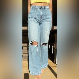 HIDDEN Los Angeles Carpenter-Style Wide-Leg Jeans – Size 25